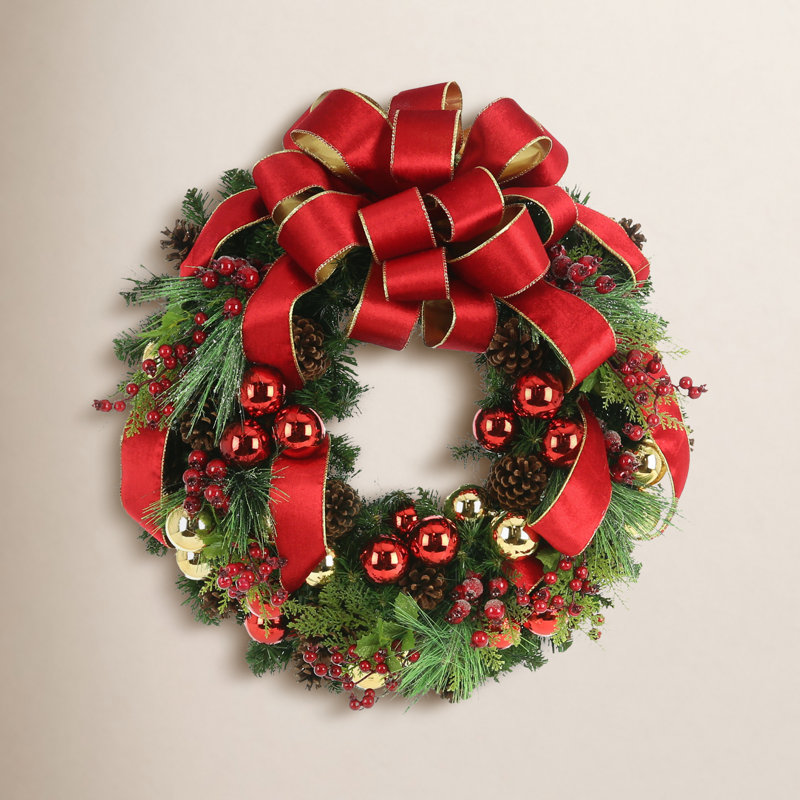 Faux Evergreen 32'' Holiday Wreath