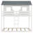 Twin Over Twin Wood Bunk Bed, Playhouse Design with Roof & Windows, Guardrails and Ladder, White