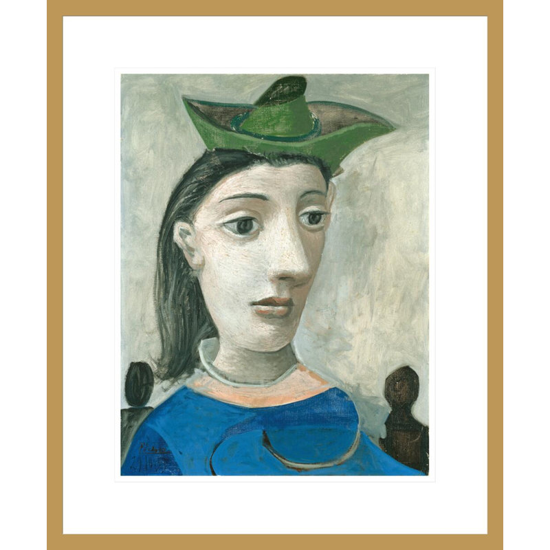 Woman with Hat by Pablo Picasso -Framed Giclee Print, 21.38" H x 17.75" W