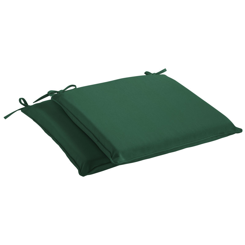 Macaire Sunbrella Outdoor 2'' Dining Chair Chair Pad, 2" H x 21" W x 19" D, Canvas Forest Green Sunbrella® Canvas
