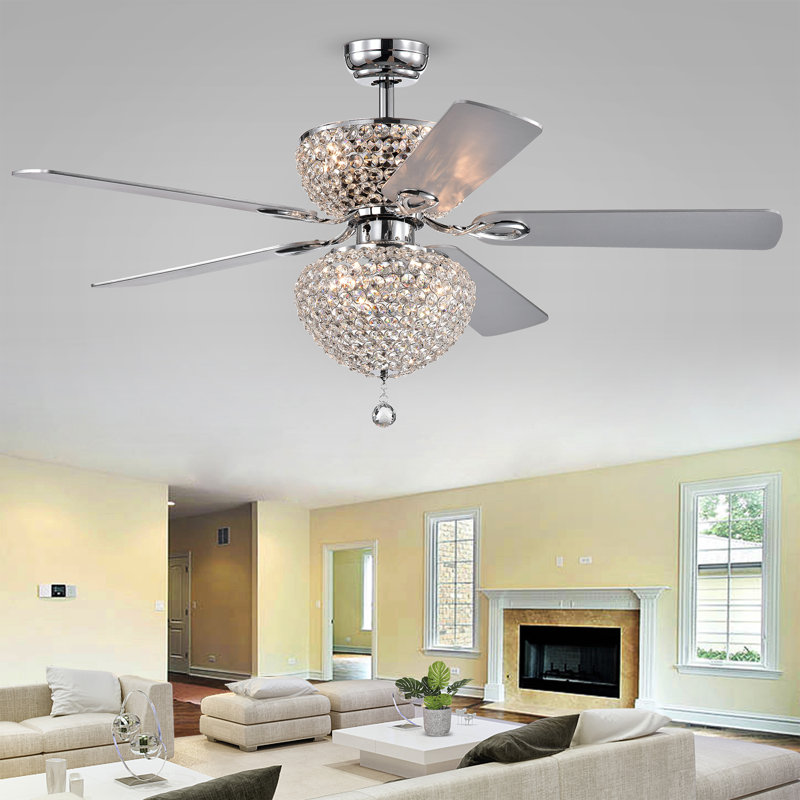 Ventilateur de plafond 52 pales en cristal 52 po avec télécommande et ensemble d'éclairage inclus Northome