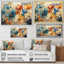 «Teal Orange Petal Mosaics II - Abstract Botanicals», art mural sur toile-270827907-325511204-306800428