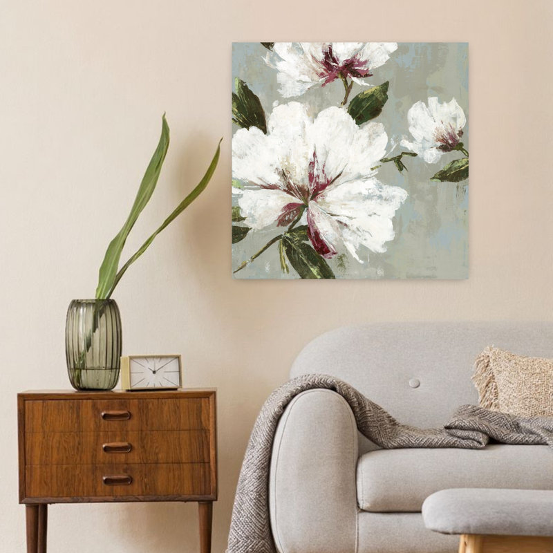 «I Delicate Elegant Contemporary Nature Flower Art», H 24 po x l 24 po