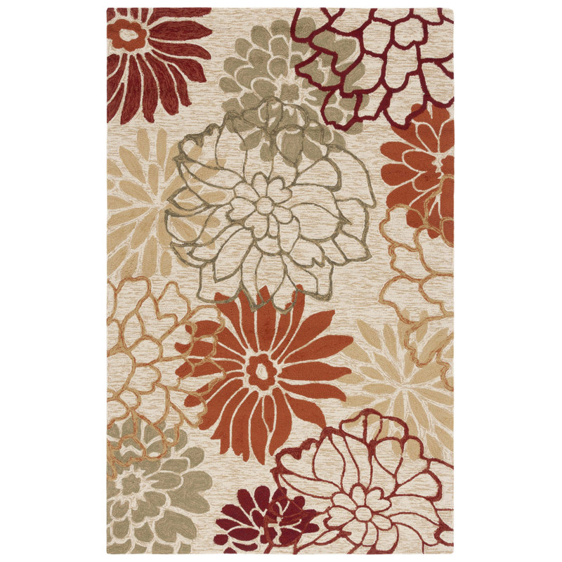 Aldford Hand Hooked Performance Floral Rug, Rectangle 2'3" x 3'9"