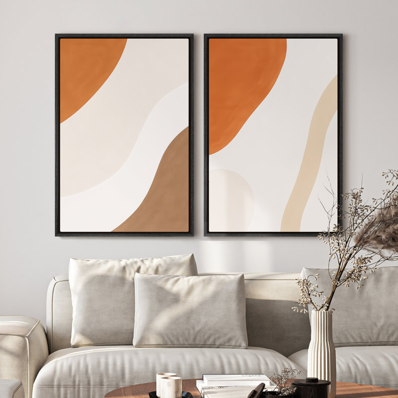 Framed Canvas wall Art, Vintage Abstract Wall pirnts for Bedroom, Noir, H 24 po x l 16 po