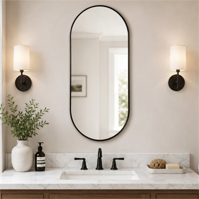 BLACK PVC frame mirror 18X40 INCH