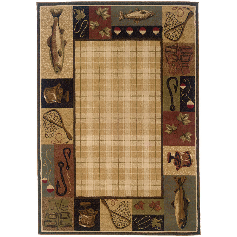Tapis beige / noir Appomattox Southwestern, Rectangle 3 pi 10 po x 5 pi 5 po