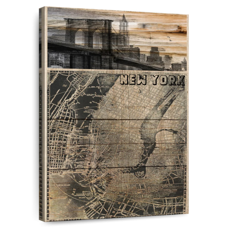 Carte rétro Sirci de New York, H 48 po x l 32 po