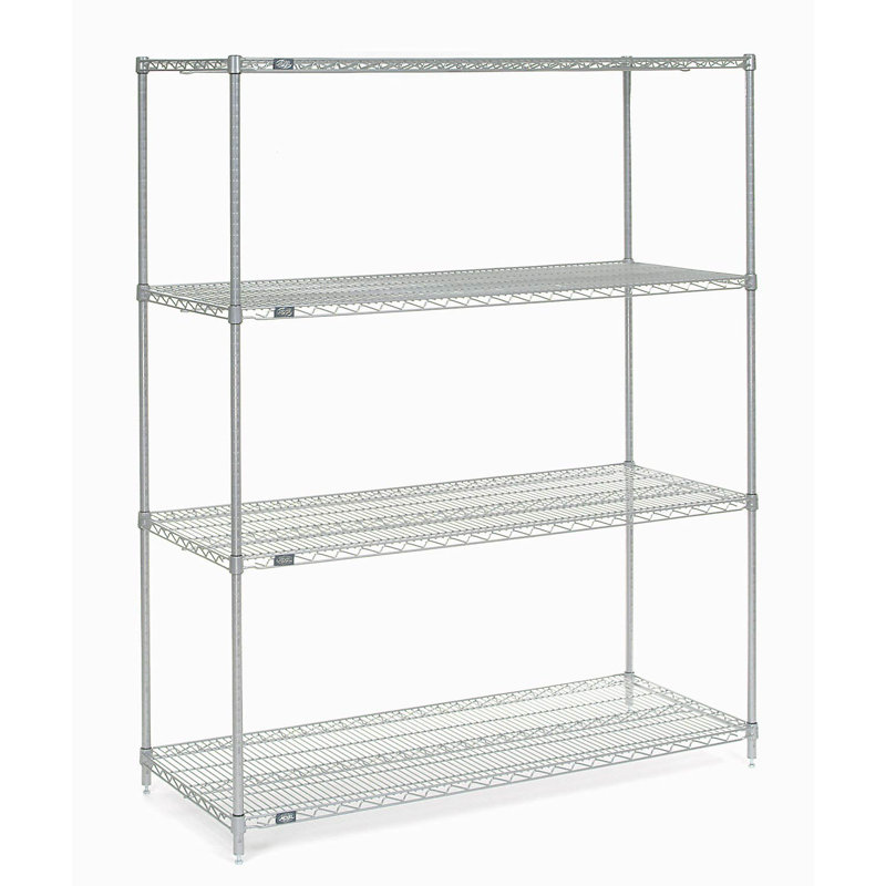 Étagère de démarrage, Époxy argent, H 74 po x l 36 po x P 21 po