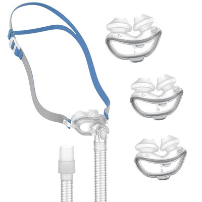 CPAP Nasal Pillow Mask, Replacement CPAP Mask Kit Comes with Nasal Pillow, Headgear, Frame, Short Tube for Home