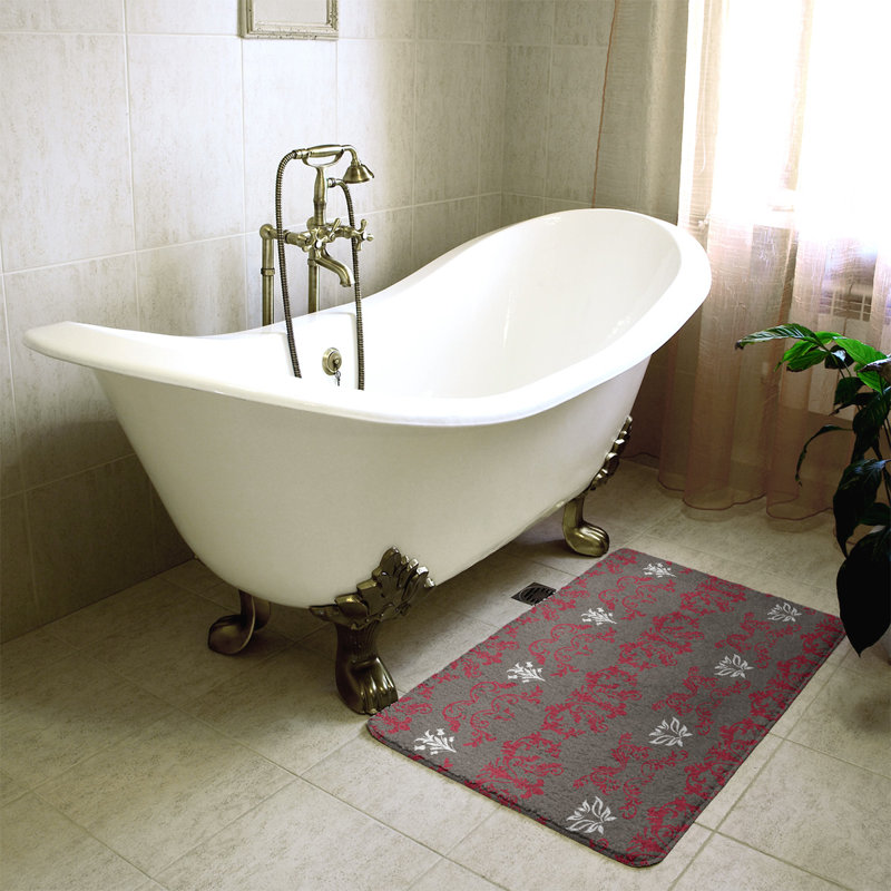 Tapis pour salle de bain Tampa Bay Football Baroque, l 17 po x L 24 po, Rouge / étain / blanc
