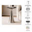Table d'appoint argentée avec plateau en marbre noir et table d'appoint moderne avec base en métal pour salon 12 x 12 x 25,5 po