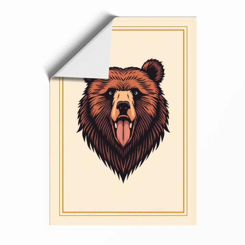 Woodcut Bear Rustic - Print, Unframed, A4 - 29.7 x 21.0 cm