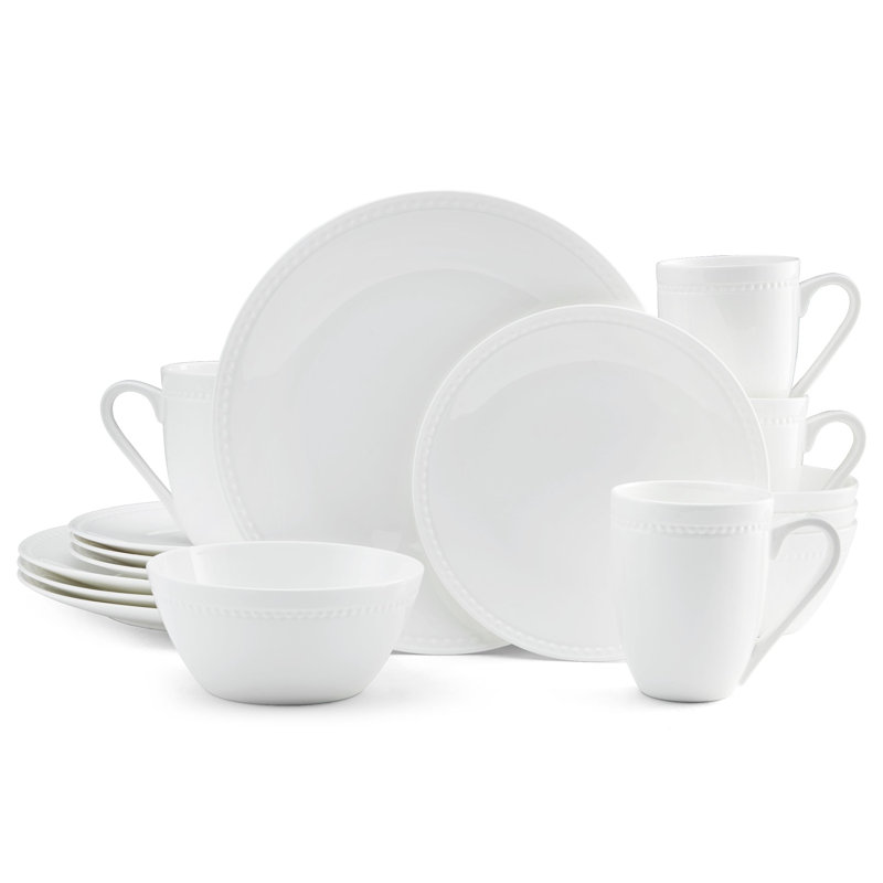 Mikasa Loria 16-Piece Lightweight Chip-Resistant Bone China Dinnerware Set, Service for 4