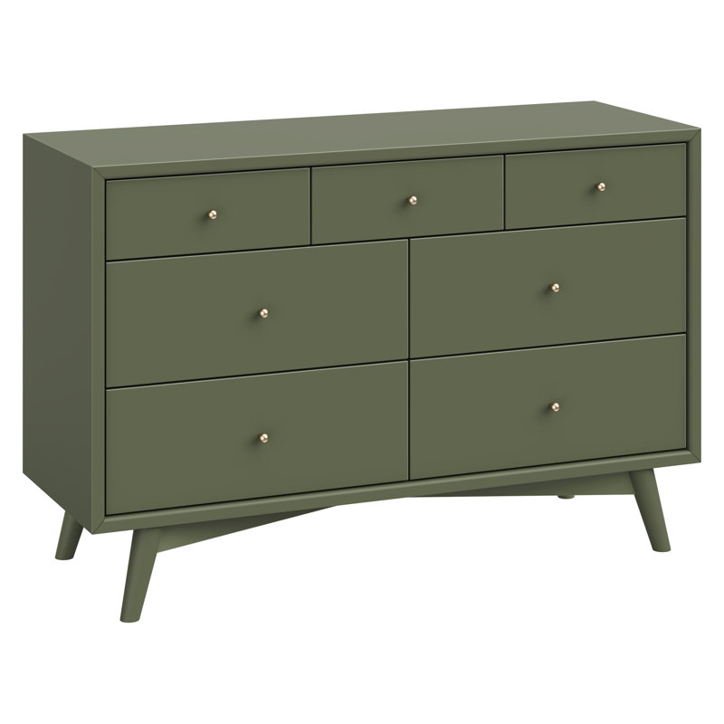 Palma 7-Drawer Assembled Double Dresser, Olive