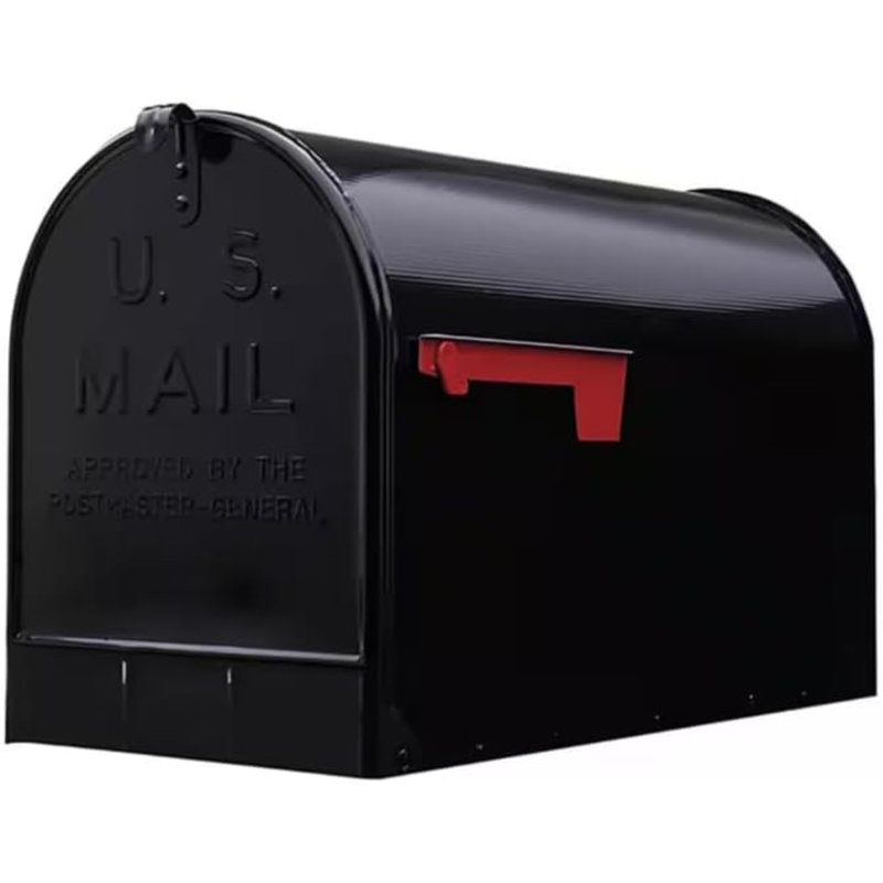 Boîte aux lettres Umbo, capacité de 3175 pieds cubes, acier galvanisé, thermolaqué, 15 po X l 11,69 po X P 24,82 po L (noir, très grand)