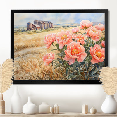 Donnae Farm, pivoines dans le bac à céréales II - pivoines, art mural