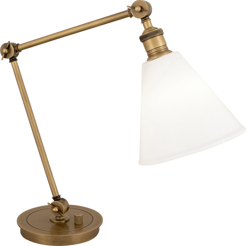 Lampe de table en alliage métallique, Verre, Laiton, Blanc