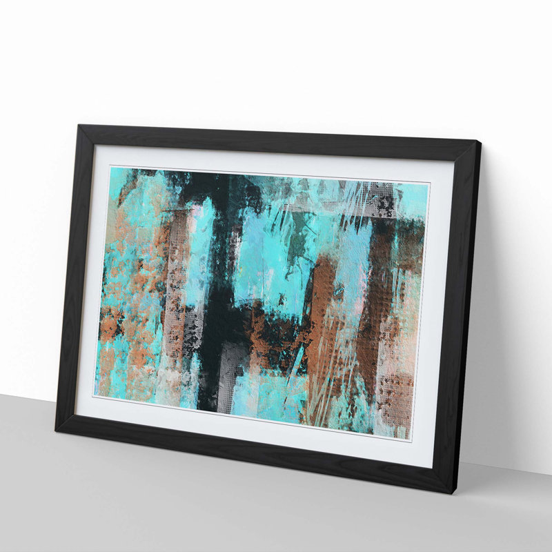 Abstract Vol.175 by S.Johnson - Single Picture Frame Painting, 33cm H x 45cm W x 2cm D, Black Framed