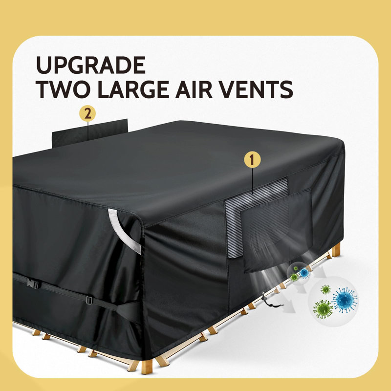Large Black Waterproof Oxford Fabric Patio Furniture Cover