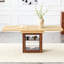 Table de salle à manger extensible de 150 à 180 cm, couleur noyer, armoire de rangement multifonctionnelle, base coulissante, esthétique bicolore, peut accueillir de 12 à 20 cm de table rectangulaire extensible, extension silencieuse.