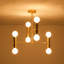 Plafonnier semi-encastré linéaire moderne à 8 lumières de style Mid-Century à 8 lumières Spoutnik