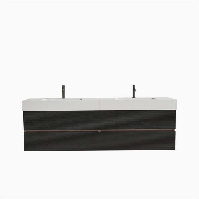 Meuble-lavabo avec tiroirs, meuble-lavabo mural flottant pour salle de bain