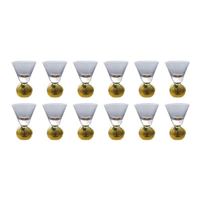 Shot Glass With Gold Electroplated Ball Stem