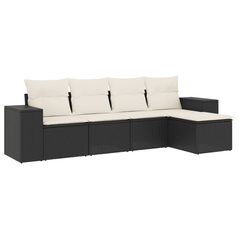 Vidaxl Garden Sofa Set Black, Cream White