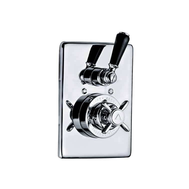 Classic Black Thermostatic Shower System with Integrated Flow Control