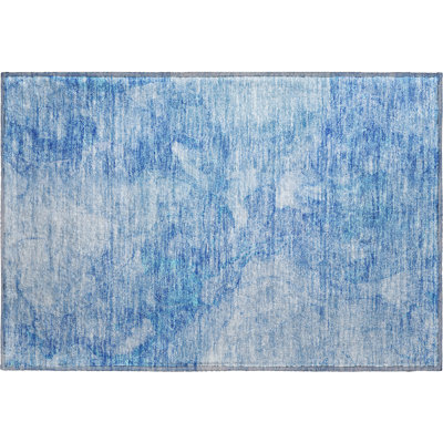 Premium Machine Washable Prisco Blue Rug