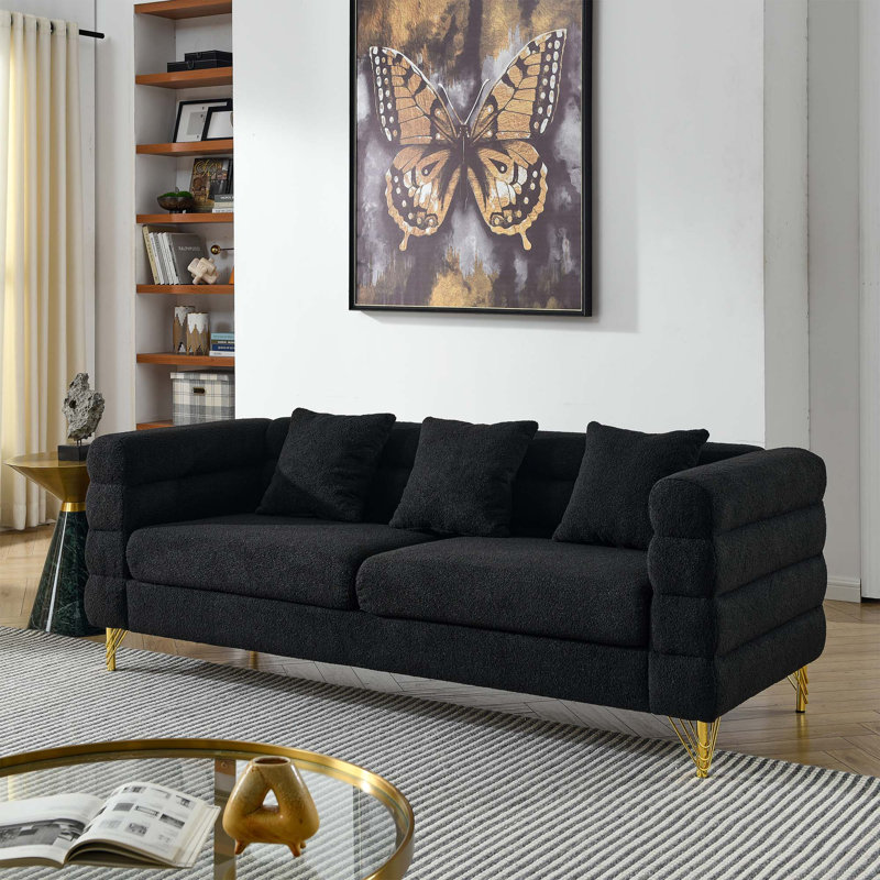 Canapé modulaire surdimensionné 3 places 81 "81", Noir