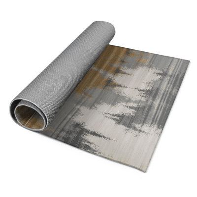 Watercolor Gray Indoor and Outdoor Area Rug