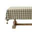 Nappe 100% coton tissé brun avec pompons l 56 po x L 96 po-1468641188-1468641192