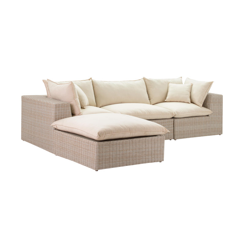 Ensemble de conversation modulaire avec coussins 4 pièces Davida