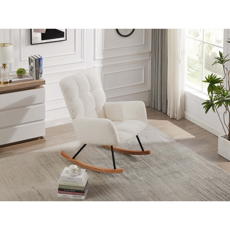 Chaise berçante rembourrée avec dossier haut Comfy
