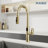 MASO Touchless Kitchen Faucet with Pull-Down Sprayer, Fahrenheit Temperature Display, 3 Spray Modes, 360° Swivel, Commercial Modern Faucet for RV, Farmhouse, Camper, Laundry & Bar,Matte Black-125898331