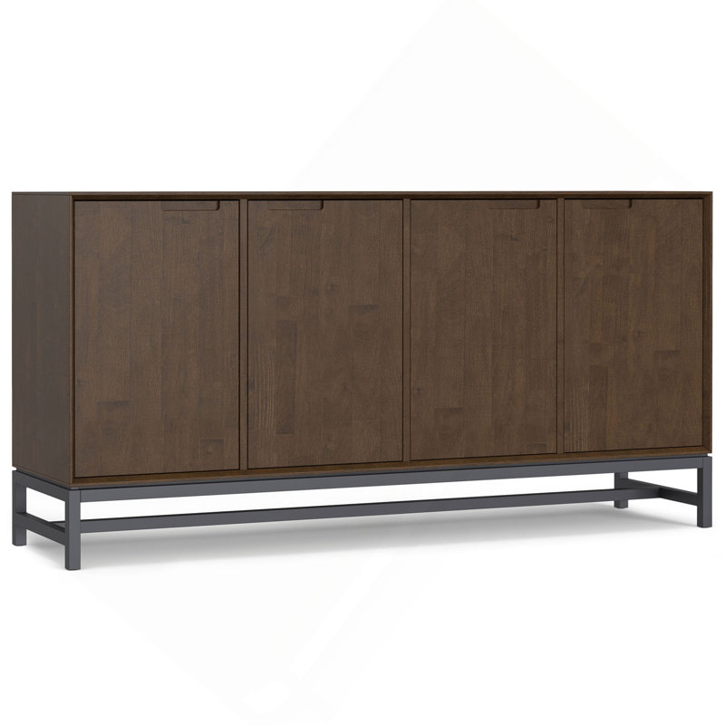 72 inch Wide Solid Wood 4 Door Sideboard Buffet