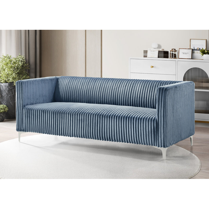 Canapé Chryssa, Velours bleu