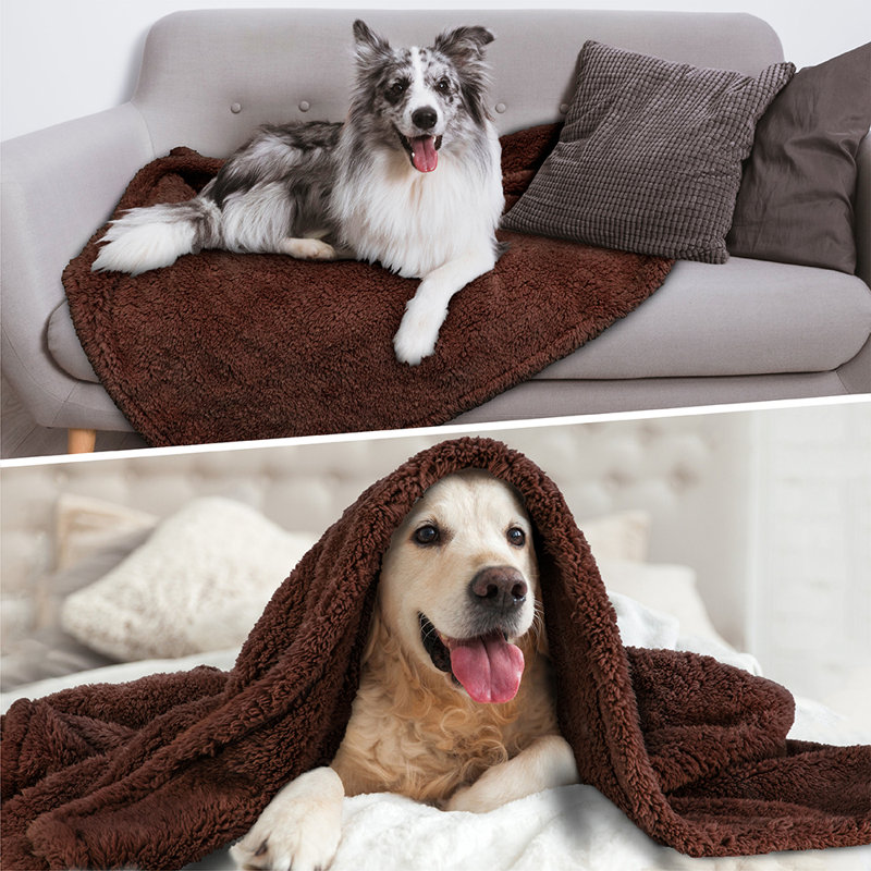 X-Large Brown Waterproof Sherpa Pet Blanket