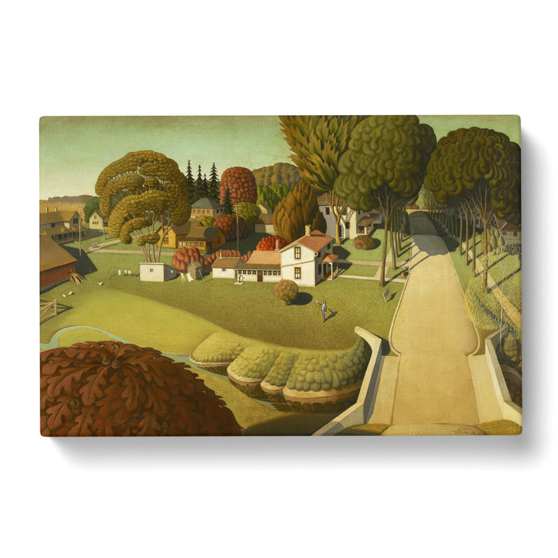 The Birthplace Of Herbert Hoover by Grant Wood - Wrapped Canvas Painting, 35cm H x 50cm W x 3cm D