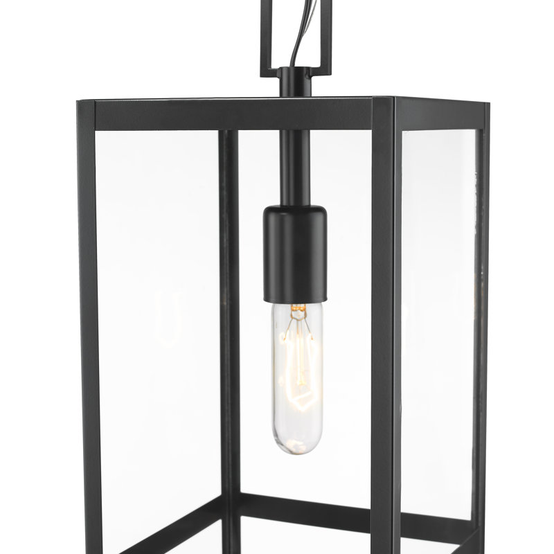 Lanterne suspendue d'extérieur 1 lumière noire Sylmar, H 112 po x l 7,5 po x P 7,5 po