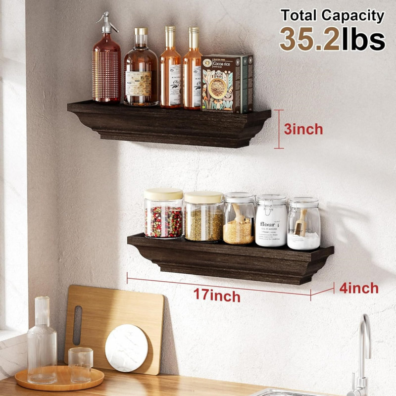 Tablettes flottantes-Tablettes murales rustiques, Black