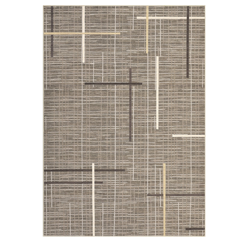 Modern Machine Washable Rug for Living Room Abstract Geometric Non Slip Ultra Thin Throw Rug Foldable Soft Stain Resistant Striped Accent Rug for Bedroom
