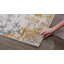 Tapis de couloir intérieur abstrait doré / gris 2 pi x 17 pi (2 pi 3 po x 17 pi) Sol Branch Branch Solenne-1419075571