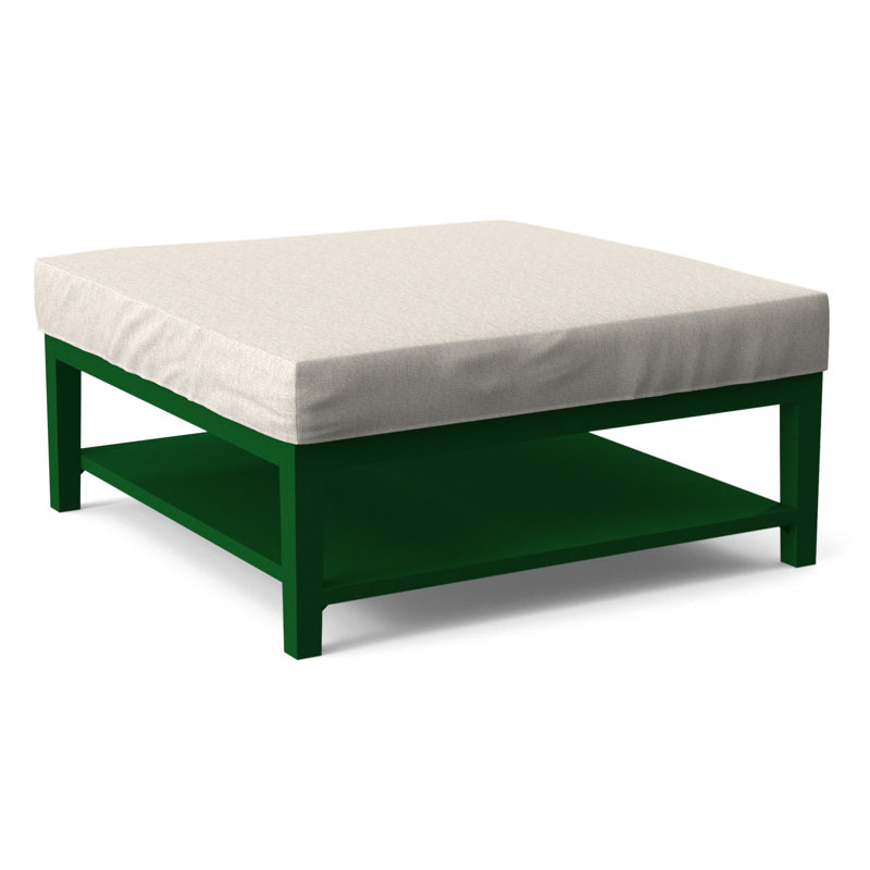 Hammond Square Ottoman, Snow Crypton Performance; 0884-91, Frost White Finish