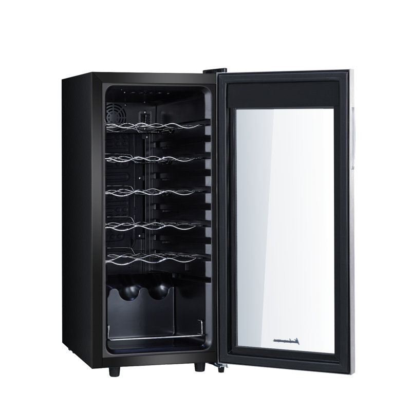 Kalamera 13.6'' W Freestanding 1.8 Cubic Feet Beverage Cooler with Wine Storage