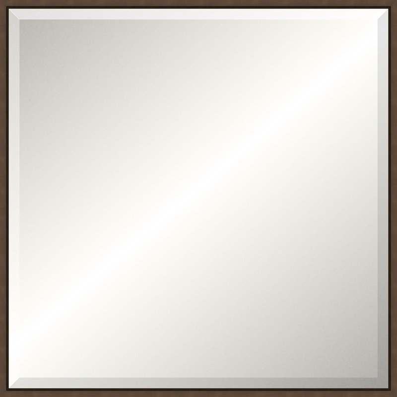 Floater 2 Solid Wood Beveled Mirror, Square, 23.25" x 23.25", Bronze