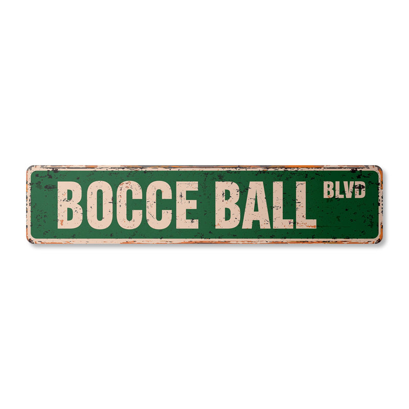 Bocce Ball Street Sign Heavy Duty Plastic 4" X 18"