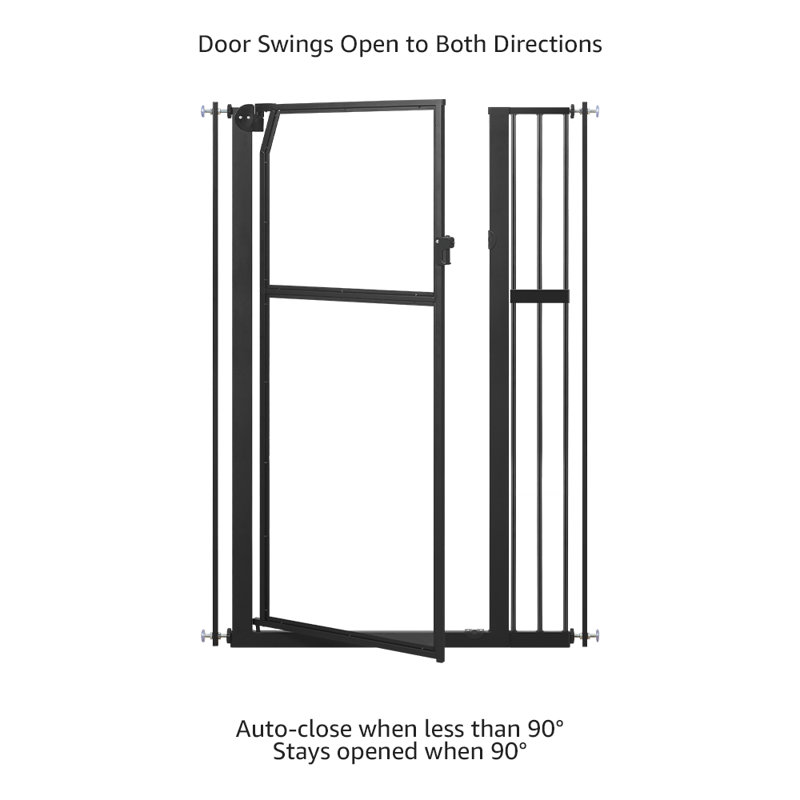 Pressure Mounted Pet Gate, 75cm - 95cm W, Black